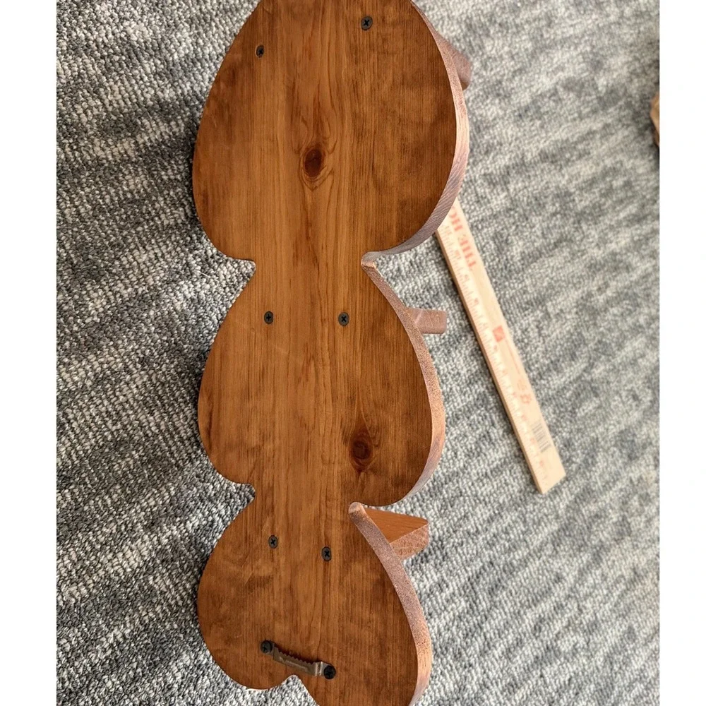 Cottagecore Vintage Heart Wood Wall Shelf 3 Tier Display Decor curio trinket